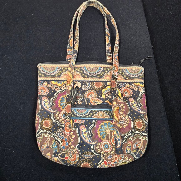 Vera Bradley Handbags - Vera Bradley Quilted Cotton Paisley Tote Bag Shoulder Purse Zip *flaw